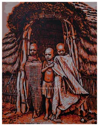 Crianças de uma aldeia africana