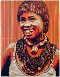 Mulher radiante e sorridente