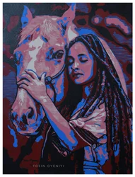 Abraço entre uma mulher e um cavalo