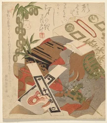 Natureza Morta Celebrando o Nascimento de Ichikawa Danj?r? VIII