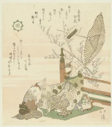 Vento Kaze (título no objeto) Flores, Pássaros, Vento e Lua (título da série) Kachôfûgetsu (título da série no objeto)