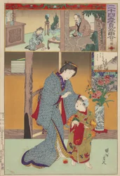 Paródia de Paródia de Imagens de Vinte e Quatro Paragons de Piedade Filial: Lu Ji, No.9