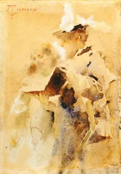 O Álbum, de Tranquillo Cremona, aguarela