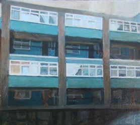 Um lugar para viver 11, 2011 (óleo sobre contraplacado)