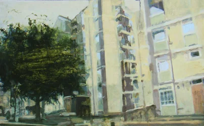 Um lugar para viver 7, 2011 (óleo sobre contraplacado)