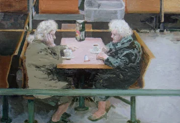 Sobre uma chávena de chá, 2010 (óleo sobre cartão)