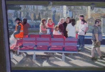 Visto pela janela do comboio, 2010 (óleo sobre cartão)