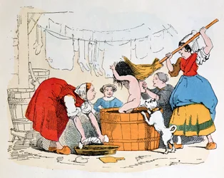 O banho obrigatório, ilustração para &39;os defeitos horríveis&39;, c.1860