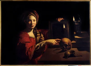 Alegoria da morte ou da vaidade. Pintura de Trophime Bigot (1579-1650), século XVII. Roma, Museu Nacional