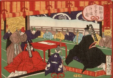 Um mensageiro da Coreia em audiência com Tokugawa Ienobu