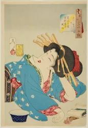 Slovenly (Shidaranasaso), da série "Trinta e dois Aspectos da Mulher (Fuzoku sanjuniso)"