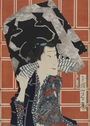 O ator Sawamura Tanosuke III para uma companhia de bombeiros