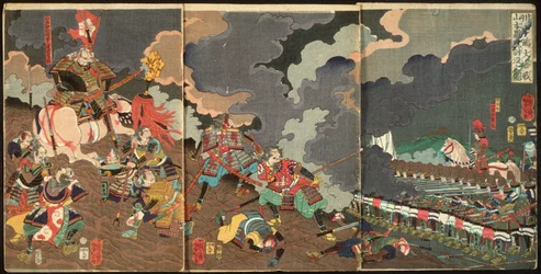 A morte de Yamamoto Dōki na grande batalha de Kawanakajima