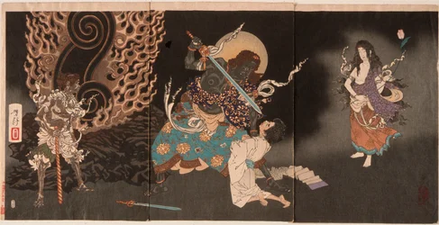 Yūten a engolir a espada de Fudō
