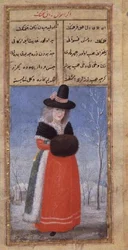 Uma holandesa disfarçada de Inverno por Fazil Husayn Andaruni, ou 7094 f.44, finais do século XVIII