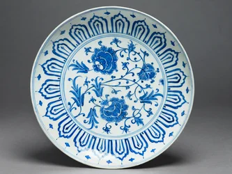Prato, Iznik, peru, c.1575, (stone-paste, azul, sob, esmalte)