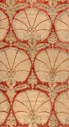 Painel de veludo de corte vermelho com palmettes de cravo em ouro e prata (veludo)