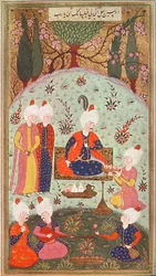 TSM H.804 & H.806 O príncipe herdeiro comemorando a vitória com uma refeição no jardim, 1534