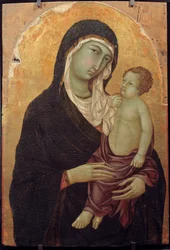 Pintura da Virgem com o Menino em madeira de Ugolino di Nerio