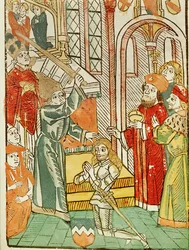 Condecoração de Heinrich von Ulm, pelo Imperador Sigismundo, durante o Concílio de Constança ...