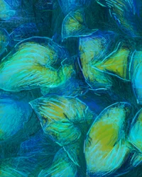 Folhas azul-petróleo brilhantes