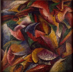 Futurismo: "Dinamismo de um Corpo Humano" Pintura de Umberto Boccioni (1882-1916) 1913 Dim 1x1 m Milão, Museo del Novecento