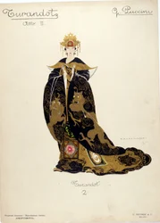 Traje para a personagem da princesa Turandot na ópera "" Turandot "" do compositor Giacomo Puccini (1858-1924) - 1926