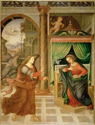 Anunciação, finais do século XV ou inícios do século XVI (pintura sobre tela)