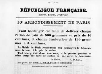 10º Arrondissement de Paris, dos pôsteres políticos franceses da Comuna de Paris, maio de 1871