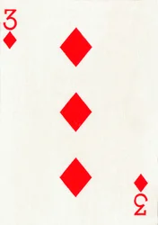 3 de ouros de um baralho de cartas de baralho Goodall & Son Ltd., c1940