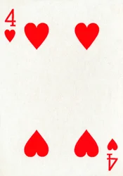 4 de Copas de um baralho de cartas de baralho Goodall & Son Ltd., c1940