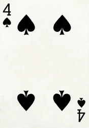 4 de espadas de um baralho de cartas de baralho Goodall & Son Ltd., c1940