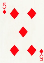 5 de ouros de um baralho de cartas de baralho Goodall & Son Ltd., c1940