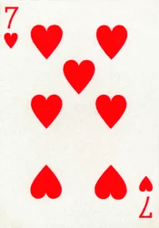 7 de Copas de um baralho da Goodall & Son Ltd. jogando cartas, c1940
