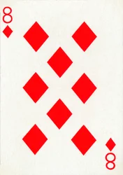 8 de ouros de um baralho de cartas de baralho Goodall & Son Ltd., c1940