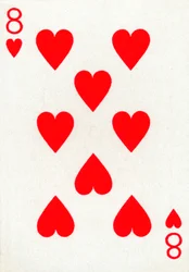 8 de Copas de um baralho da Goodall & Son Ltd. jogando cartas, c1940