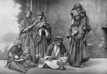 Um músico beduíno e seu público, 1902