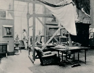 A. Besnard em seu estúdio, c1897