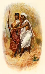 Um casal Bhil, c1910.
