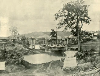 Uma ponte em Lismore, 1901.