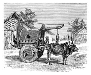 Um vagão birmanês, Birmânia Myanmar, 1895
