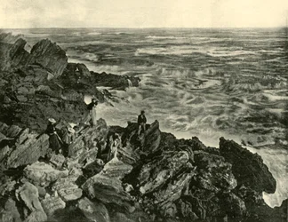 Uma cena da costa em Warrnambool, 1901.