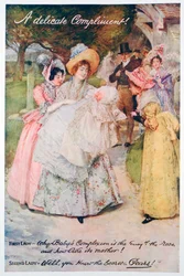 Um elogio delicado, anúncio de sabão de peras, 1914. Uma impressão do Anuário de Natal de peras, 1914