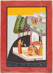 Uma Senhora Desconsolada em um Terraço com Atendentes, c. 1730