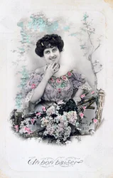 Um bom beijo, postal francês, cerca de 1900