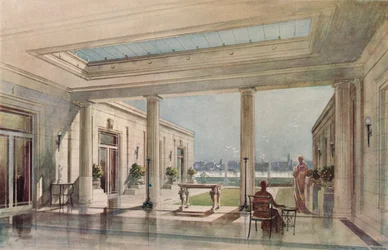Uma casa em Grosvenor Road, Westminster Thames Embankment. G. & A. Gilbert Scott, Arquitetos, c19