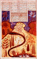 Um jardim do paraíso, miniatura persa, c. 1300