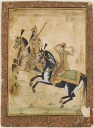Um príncipe e uma princesa a cavalo, século XVIII.