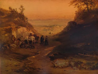 Um desfiladeiro rochoso, com figuras e cavalos, 1848, 1938