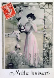 Mil beijos, postal francês, c. 1900